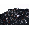 image:imageAlex Vando Mens Hawaiian Golf Shirt Moisture Wicking Digital Print Polo  Tropical vivid patterns Sweatabsorbing Flexible stretch weave Side air slits Unrestricted daily activityBlack Skeleton