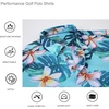 image:imageAlex Vando Mens Hawaiian Golf Shirt Moisture Wicking Digital Print Polo  Tropical vivid patterns Sweatabsorbing Flexible stretch weave Side air slits Unrestricted daily activityPlumeria Monstera