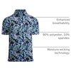image:imageAlex Vando Mens Hawaiian Golf Shirt Moisture Wicking Digital Print Polo  Tropical vivid patterns Sweatabsorbing Flexible stretch weave Side air slits Unrestricted daily activityBlueGreen Leaf