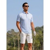 image:imageAlex Vando Mens Polo Shirts Short Sleeve Breeze Printed Dry Fit Golf Shirt  Quick Dry Cooling Fabric Prevents Sunburn StayFlat Hidden Collar Solves Curling Easy Care NonIron Machine WashableLtbluechain