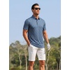 image:imageAlex Vando Mens Polo Shirts Short Sleeve Breeze Printed Dry Fit Golf Shirt  Quick Dry Cooling Fabric Prevents Sunburn StayFlat Hidden Collar Solves Curling Easy Care NonIron Machine WashableNavygrid