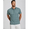 image:imageAlex Vando Mens Polo Shirts Short Sleeve Breeze Printed Dry Fit Golf Shirt  Quick Dry Cooling Fabric Prevents Sunburn StayFlat Hidden Collar Solves Curling Easy Care NonIron Machine WashableGreygreencircle