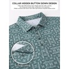 image:imageAlex Vando Mens Polo Shirts Short Sleeve Breeze Printed Dry Fit Golf Shirt  Quick Dry Cooling Fabric Prevents Sunburn StayFlat Hidden Collar Solves Curling Easy Care NonIron Machine WashableGreygreencircle