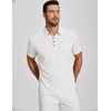 image:imageAlex Vando Mens Polo Shirts Short Sleeve Breeze Printed Dry Fit Golf Shirt  Quick Dry Cooling Fabric Prevents Sunburn StayFlat Hidden Collar Solves Curling Easy Care NonIron Machine WashableBeigediamond