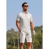 image:imageAlex Vando Mens Polo Shirts Short Sleeve Breeze Printed Dry Fit Golf Shirt  Quick Dry Cooling Fabric Prevents Sunburn StayFlat Hidden Collar Solves Curling Easy Care NonIron Machine WashableBeigediamond