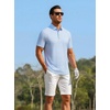 image:imageAlex Vando Mens Polo Shirts Short Sleeve Breeze Printed Dry Fit Golf Shirt  Quick Dry Cooling Fabric Prevents Sunburn StayFlat Hidden Collar Solves Curling Easy Care NonIron Machine WashableLtbluedot