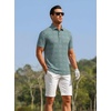 image:imageAlex Vando Mens Polo Shirts Short Sleeve Breeze Printed Dry Fit Golf Shirt  Quick Dry Cooling Fabric Prevents Sunburn StayFlat Hidden Collar Solves Curling Easy Care NonIron Machine WashableGreygreencircle