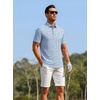 image:imageAlex Vando Mens Polo Shirts Short Sleeve Breeze Printed Dry Fit Golf Shirt  Quick Dry Cooling Fabric Prevents Sunburn StayFlat Hidden Collar Solves Curling Easy Care NonIron Machine WashableLtbluediamond