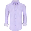image:imageAlex Vando Mens Printed Dress Shirts Regular Fit Casual Button Down Shirt  Wrinkle resistant Machine washable Contrast on inner collar amp cuff Truetosize cut Business amp Daily Easy outfit pairingPurple 7686
