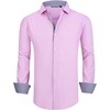 image:imageAlex Vando Mens Printed Dress Shirts Regular Fit Casual Button Down Shirt  Wrinkle resistant Machine washable Contrast on inner collar amp cuff Truetosize cut Business amp Daily Easy outfit pairingPink Cross 90