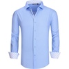image:imageAlex Vando Mens Printed Dress Shirts Regular Fit Casual Button Down Shirt  Wrinkle resistant Machine washable Contrast on inner collar amp cuff Truetosize cut Business amp Daily Easy outfit pairingBlue Square 53