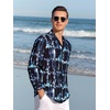 image:imageAlex Vando Mens Printed Dress Shirts Regular Fit Casual Button Down Shirt  Wrinkle resistant Machine washable Contrast on inner collar amp cuff Truetosize cut Business amp Daily Easy outfit pairingLs Navy Tiedye