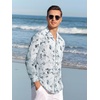 image:imageAlex Vando Mens Printed Dress Shirts Regular Fit Casual Button Down Shirt  Wrinkle resistant Machine washable Contrast on inner collar amp cuff Truetosize cut Business amp Daily Easy outfit pairingLs White Grey Stuff