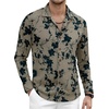 image:imageAlex Vando Mens Printed Dress Shirts Regular Fit Casual Button Down Shirt  Wrinkle resistant Machine washable Contrast on inner collar amp cuff Truetosize cut Business amp Daily Easy outfit pairingLs Khaki Leaf