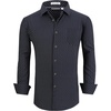 image:imageAlex Vando Mens Printed Dress Shirts Regular Fit Casual Button Down Shirt  Wrinkle resistant Machine washable Contrast on inner collar amp cuff Truetosize cut Business amp Daily Easy outfit pairingBlack 122