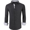 image:imageAlex Vando Mens Printed Dress Shirts Regular Fit Casual Button Down Shirt  Wrinkle resistant Machine washable Contrast on inner collar amp cuff Truetosize cut Business amp Daily Easy outfit pairingBlack 1767