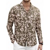 image:imageAlex Vando Mens Printed Dress Shirts Regular Fit Casual Button Down Shirt  Wrinkle resistant Machine washable Contrast on inner collar amp cuff Truetosize cut Business amp Daily Easy outfit pairingLs Brown Geometric