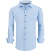 image:imageAlex Vando Mens Printed Dress Shirts Regular Fit Casual Button Down Shirt  Wrinkle resistant Machine washable Contrast on inner collar amp cuff Truetosize cut Business amp Daily Easy outfit pairingBlue 03