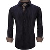 image:imageAlex Vando Mens Printed Dress Shirts Regular Fit Casual Button Down Shirt  Wrinkle resistant Machine washable Contrast on inner collar amp cuff Truetosize cut Business amp Daily Easy outfit pairing402 Navy