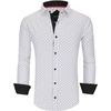 image:imageAlex Vando Mens Printed Dress Shirts Regular Fit Casual Button Down Shirt  Wrinkle resistant Machine washable Contrast on inner collar amp cuff Truetosize cut Business amp Daily Easy outfit pairingWhite709