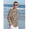 image:imageAlex Vando Mens Printed Dress Shirts Regular Fit Casual Button Down Shirt  Wrinkle resistant Machine washable Contrast on inner collar amp cuff Truetosize cut Business amp Daily Easy outfit pairingLs Brown Geometric