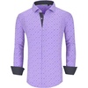 image:imageAlex Vando Mens Printed Dress Shirts Regular Fit Casual Button Down Shirt  Wrinkle resistant Machine washable Contrast on inner collar amp cuff Truetosize cut Business amp Daily Easy outfit pairingPurple 6370