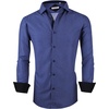 image:imageAlex Vando Mens Printed Dress Shirts Regular Fit Casual Button Down Shirt  Wrinkle resistant Machine washable Contrast on inner collar amp cuff Truetosize cut Business amp Daily Easy outfit pairingBlue 879