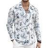 image:imageAlex Vando Mens Printed Dress Shirts Regular Fit Casual Button Down Shirt  Wrinkle resistant Machine washable Contrast on inner collar amp cuff Truetosize cut Business amp Daily Easy outfit pairingLs White Leaf