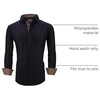 image:imageAlex Vando Mens Printed Dress Shirts Regular Fit Casual Button Down Shirt  Wrinkle resistant Machine washable Contrast on inner collar amp cuff Truetosize cut Business amp Daily Easy outfit pairing402 Navy