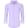 image:imageAlex Vando Mens Printed Dress Shirts Regular Fit Casual Button Down Shirt  Wrinkle resistant Machine washable Contrast on inner collar amp cuff Truetosize cut Business amp Daily Easy outfit pairingPurple 7281