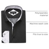 image:imageAlex Vando Mens Printed Dress Shirts Regular Fit Casual Button Down Shirt  Wrinkle resistant Machine washable Contrast on inner collar amp cuff Truetosize cut Business amp Daily Easy outfit pairingBlack 1218