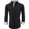 image:imageAlex Vando Mens Printed Dress Shirts Regular Fit Casual Button Down Shirt  Wrinkle resistant Machine washable Contrast on inner collar amp cuff Truetosize cut Business amp Daily Easy outfit pairingBlack 1218
