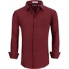 image:imageAlex Vando Mens Printed Dress Shirts Regular Fit Casual Button Down Shirt  Wrinkle resistant Machine washable Contrast on inner collar amp cuff Truetosize cut Business amp Daily Easy outfit pairingBurgundy 141