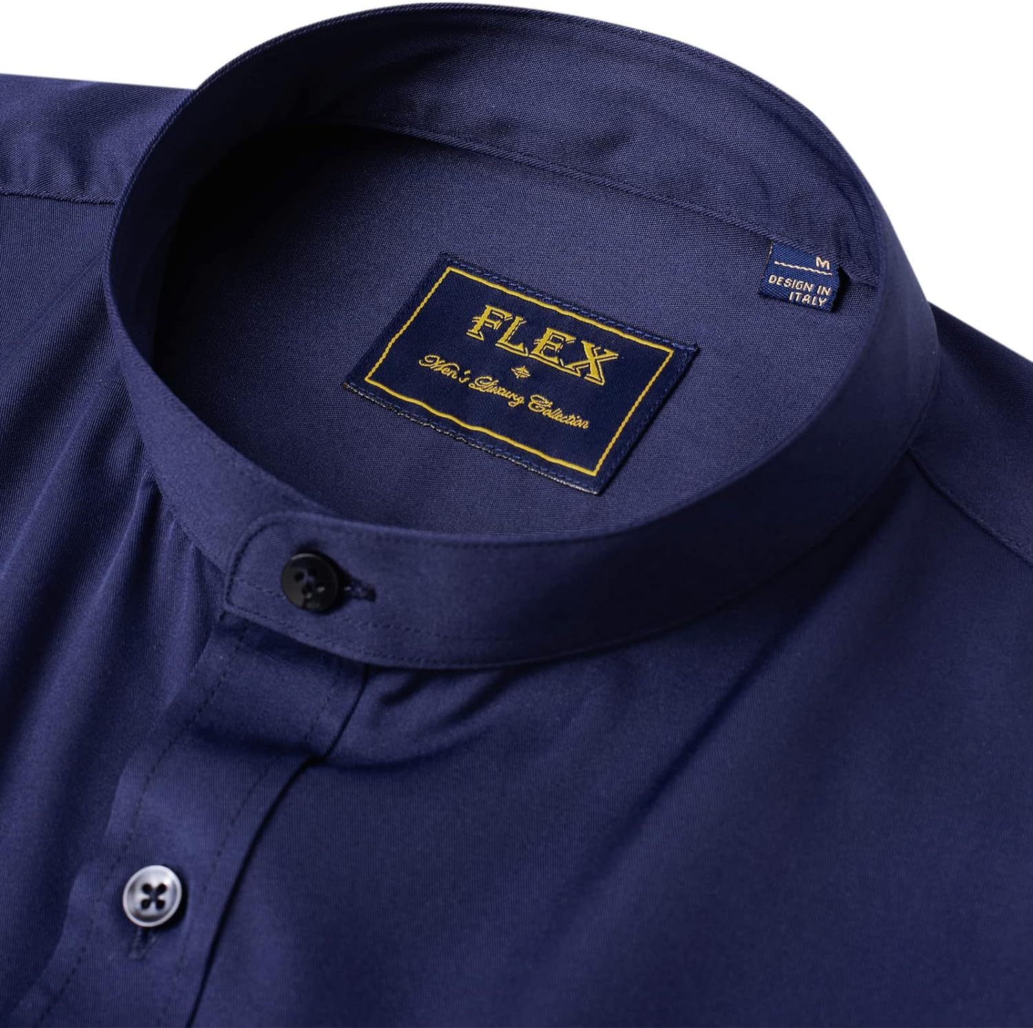 J.VER Mens Banded Collar Dress Shirts Long Sleeve Button