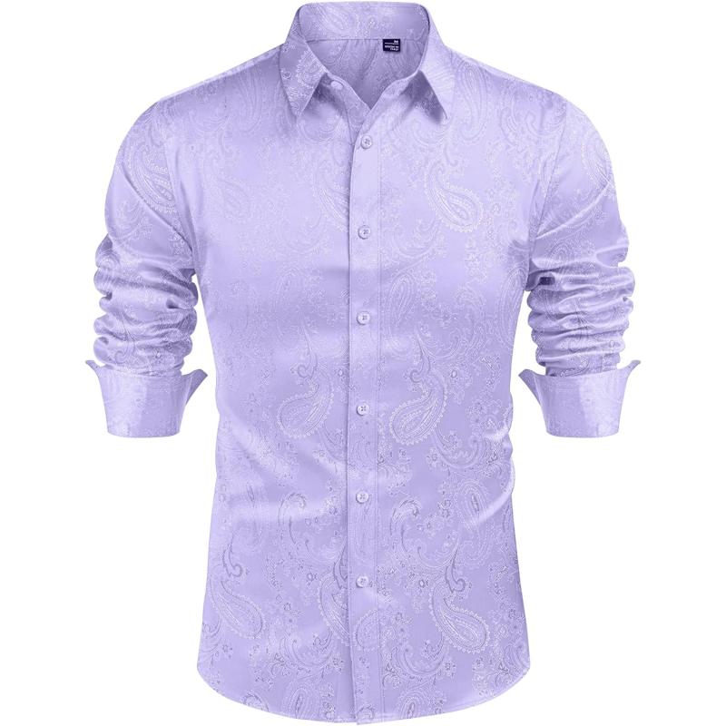 Black Dress Shirt Men Runcati Mens Luxury Satin Shirts Casual Button Down Short Sleeve Prom Party Wedding Shirt