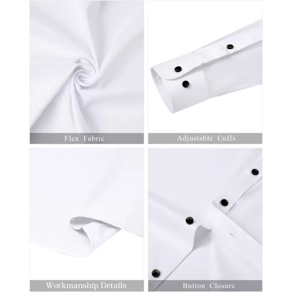 J.VER Mens Banded Collar Dress Shirts Long Sleeve Button Down Mandarin Collar Shirt Solid Stretch Shirt with Pocket