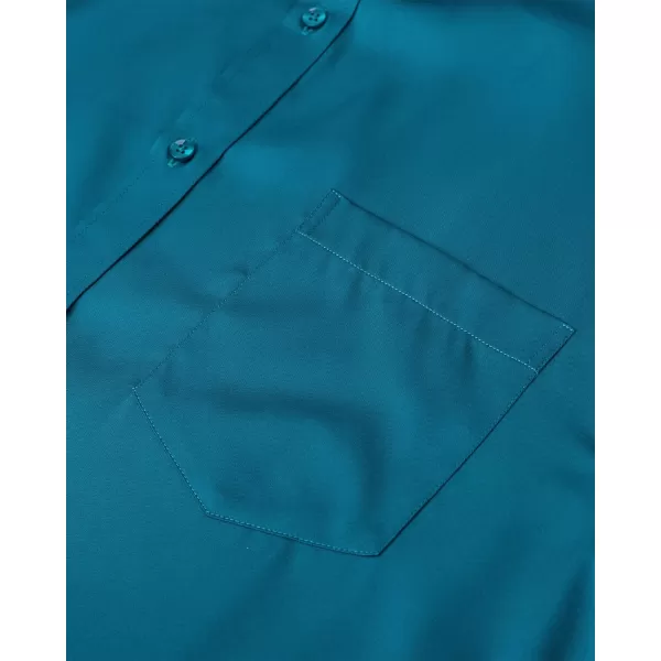 J.VER Mens Banded Collar Dress Shirts Long Sleeve Button Down Mandarin Collar Shirt Solid Stretch Shirt with Pocket