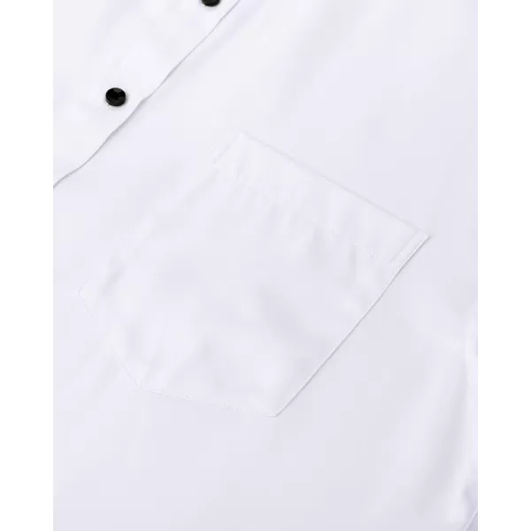 J.VER Mens Banded Collar Dress Shirts Long Sleeve Button Down Mandarin Collar Shirt Solid Stretch Shirt with Pocket