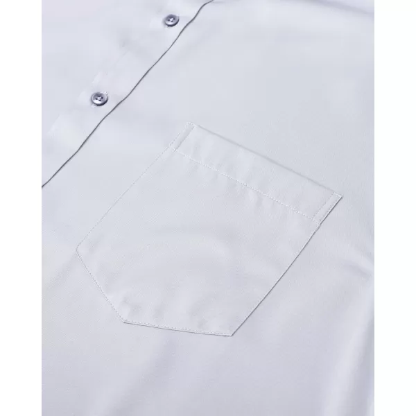 J.VER Mens Banded Collar Dress Shirts Long Sleeve Button Down Mandarin Collar Shirt Solid Stretch Shirt with Pocket