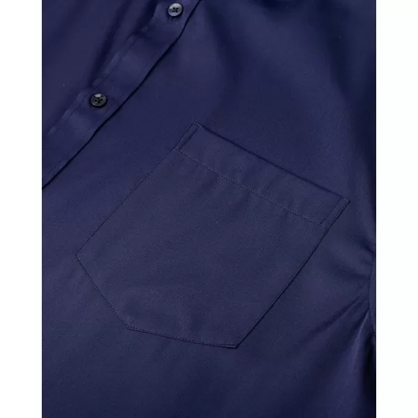 J.VER Mens Banded Collar Dress Shirts Long Sleeve Button Down Mandarin Collar Shirt Solid Stretch Shirt with Pocket