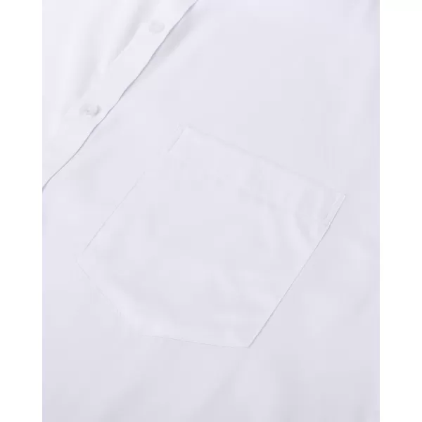 J.VER Mens Banded Collar Dress Shirts Long Sleeve Button Down Mandarin Collar Shirt Solid Stretch Shirt with Pocket