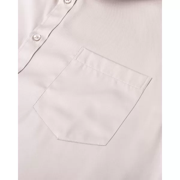 J.VER Mens Banded Collar Dress Shirts Long Sleeve Button Down Mandarin Collar Shirt Solid Stretch Shirt with Pocket