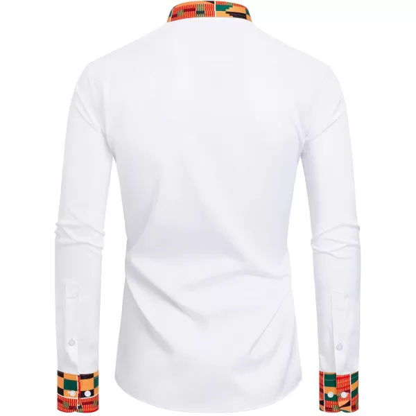 J.VER Mens Banded Collar Dress Shirts Long Sleeve Button Down Mandarin Collar Shirt Solid Stretch Shirt with Pocket