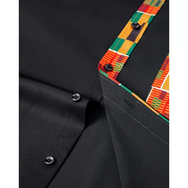 J.VER Mens Banded Collar Dress Shirts Long Sleeve Button Down Mandarin Collar Shirt Solid Stretch Shirt with Pocket
