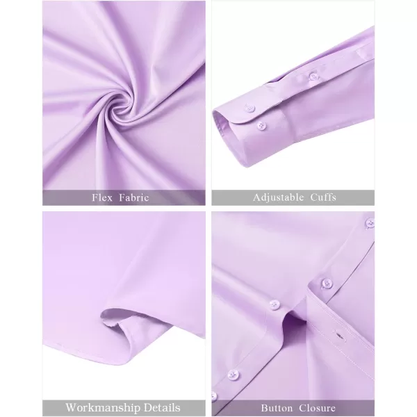 J.VER Mens Banded Collar Dress Shirts Long Sleeve Button Down Mandarin Collar Shirt Solid Stretch Shirt with Pocket