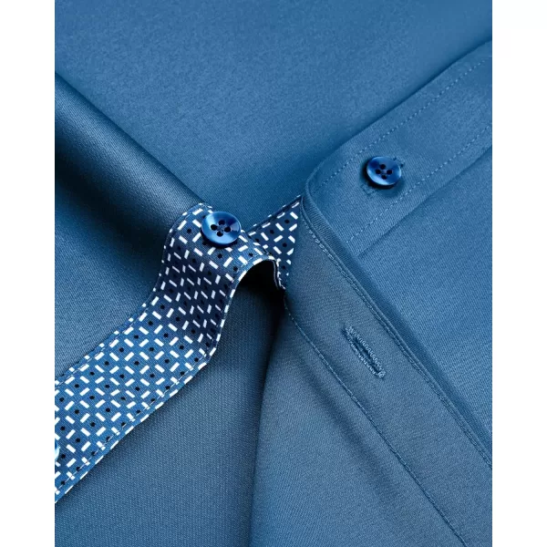 J.VER Men's Casual Long Sleeve Stretch Dress Shirt Wrinkle-Free Regular Fit Button Down Shirts
