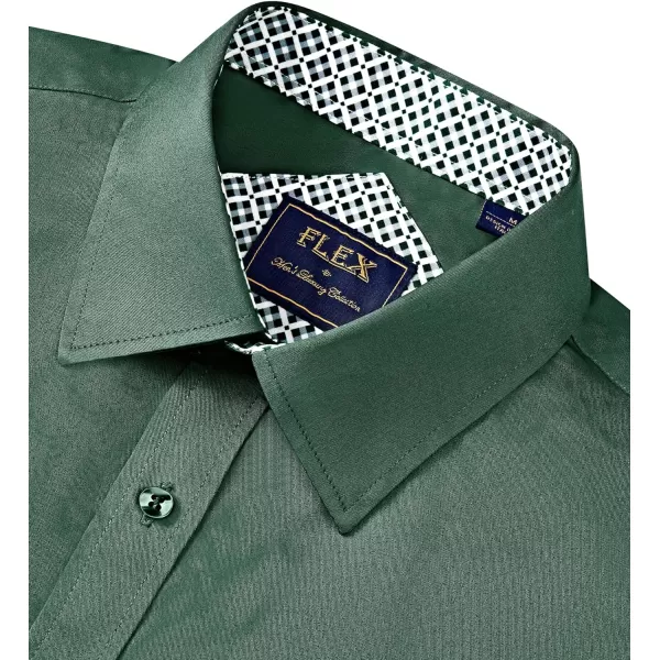 J.VER Men's Casual Long Sleeve Stretch Dress Shirt Wrinkle-Free Regular Fit Button Down Shirts