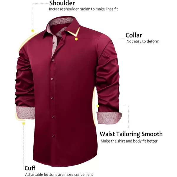 J.VER Men's Casual Long Sleeve Stretch Dress Shirt Wrinkle-Free Regular Fit Button Down Shirts