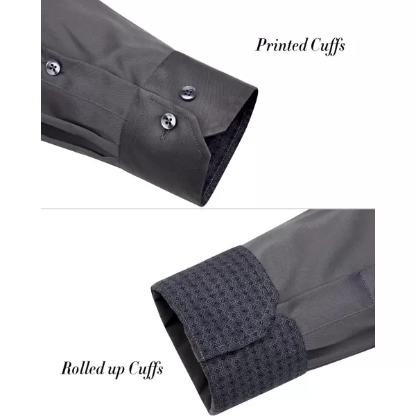 J.VER Men's Casual Long Sleeve Stretch Dress Shirt Wrinkle-Free Regular Fit Button Down Shirts
