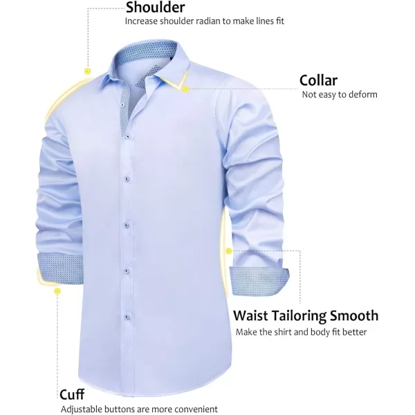 J.VER Men's Casual Long Sleeve Stretch Dress Shirt Wrinkle-Free Regular Fit Button Down Shirts